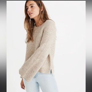 Madewell Flecked Wide-Sleeve Pullover Sweater xs